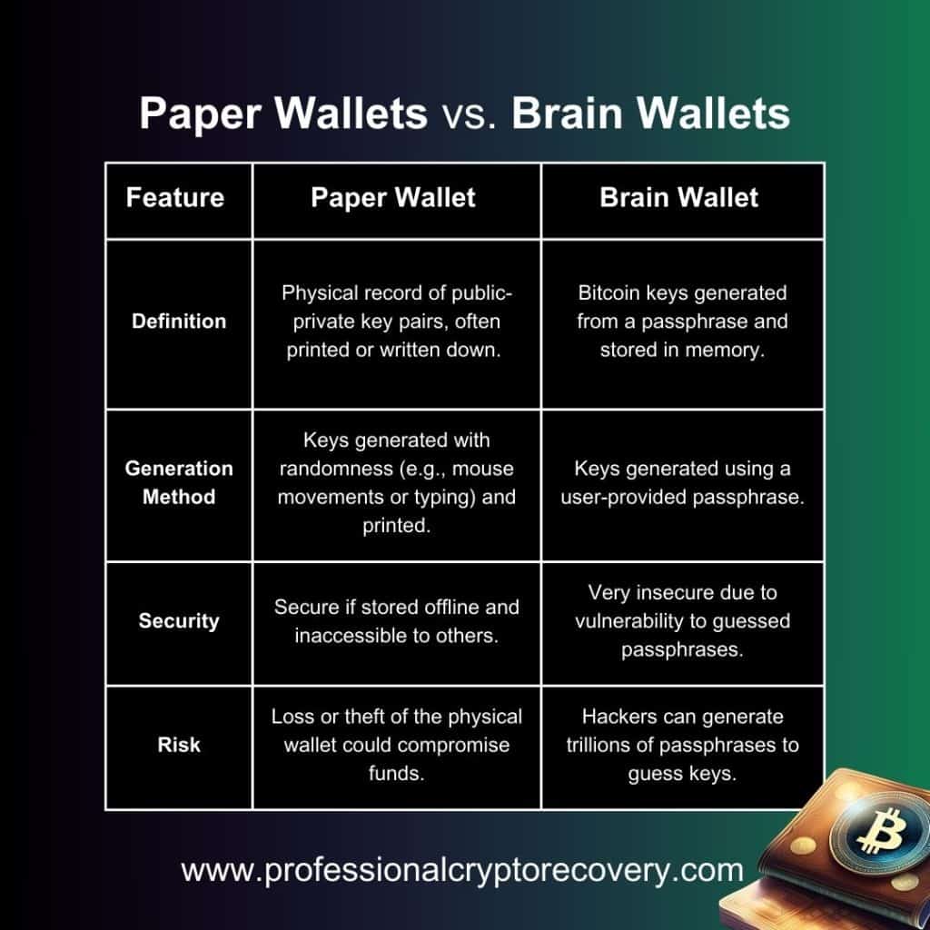 Paper Wallets vs. Brain Wallets